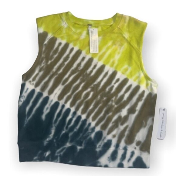 Young Fabulous and Broke green tie dye shoulder pad sleeveless top size Medium - Picture 2 of 10